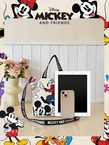 Disney Official Licensed 1 Pc Printed Cartoon Candy Bag Women's Tote Bag & Cute Cartoon Handheld Bag For Daily Use, Casual Canvas Shoulder Bag For Easy Carry – For Women/Girls For Shopping/Daily Use /Fashion Accessories - Beige - View 4