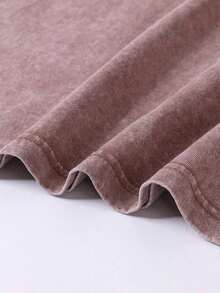 Men's Printed Vintage Washed Vest, Loose Fit, Casual Street Style, A Must-Have Item For Street Wear And The Gym. - Brown - View 4