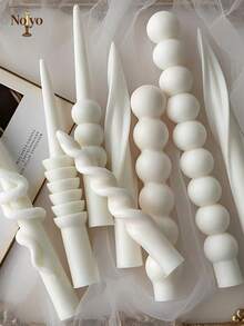 Khuôn nến hình que dài kiểu Châu Âu - Khuôn nến thơm bằng silicon chịu nhiệt cao, bền bỉ | Khuôn nghệ thuật đa năng | Khuôn làm xà phòng/thạch cao/nhựa thủ công có thể tái sử dụng | Công cụ sáng tạo hiệu quả, dễ vệ sinh - Khuôn cột dài - Xem 5