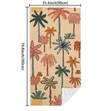 1pc Ultra Soft Summer Coconut Tree Pattern Beach Towel, Suitable For Beach, Pool Party, Vacation - Style4 - View 10
