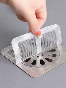 10pcs/50pcs Anti Mosquito Floor Drain Stickers, Self-Adhesive Hook And Loop, Sewer Sink Filter Stickers, Bathroom Hair Collectors, Easy To Install, Drainage Filter Stickers, Disposable, Suitable For Bathroom And Kitchen Sinks - A - View 2