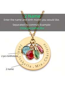 1 Mặt Dây Chuyền Tên Đá Sinh Nhật Theo Yêu Cầu, 1-4 Tên và Đá Sinh Tháng, Trang Sức Gia Đình Dành Cho Nữ, Dây Chuyền Tùy Chỉnh, Dây Chuyền Nữ, Dây Chuyền Vàng và Bạc, Trang Sức Thép Không Gỉ, Sản Phẩm Có Thể Tùy Chỉnh, Dây Chuyền Tên Tùy Chỉnh, Quà Giáng Sinh, Halloween, Kỷ Niệm, Sinh Nhật, Ngày của Mẹ, Quà Kỷ Niệm Sinh Nhật Độc Quyền Dành Cho Vợ/Bạn Gái/Bà - Nhiều màu - Xem 9