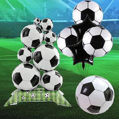 7 st/set stativfotbollsballonger set 4D fotbollsballong fotbollsmatch temafestdekorationer fotbollstema födelsedagsfestdekoration