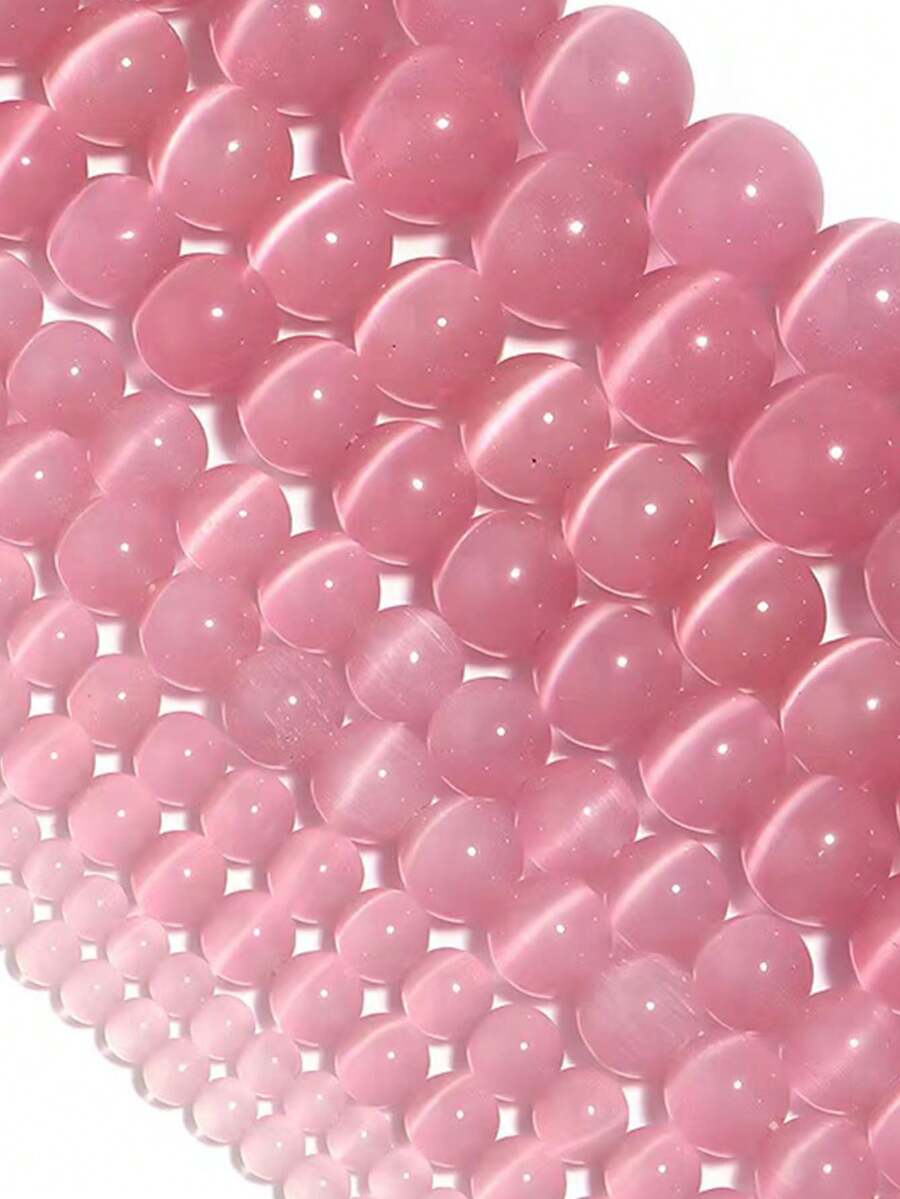 1 Chuỗi hạt mắt mèo màu hồng, hạt mắt hổ dùng để làm trang sức - PK hồng - Xem 1