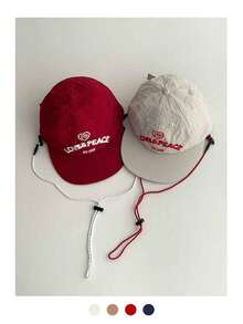 1pc Drawstring Flat Bill Baseball Cap - Streetwear Snapback Style, Quick-Dry, Lightweight Soft Top, Adjustable, Suitable For Summer, Unisex - LOVE Lanyard - View 1
