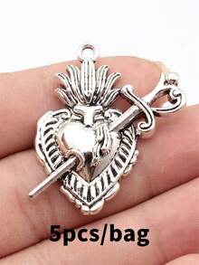 5pcs 41x32mm Gothic Sword Heart Charms Pendant For DIY Jewelry Making Necklace Keychain Phone Chain Bracelet Making Accessories Handmade Craft Making Findings - Gothic Sword Heart - View 9