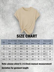 Women's Summer 'Tomato Vine Print Summer Garden Theme' Casual Vacation Style Loose Multi-Functional Crew Neck White Short Sleeve T-Shirt, Fashionable Everyday Top, Suitable For Daily Wear. - 杏色 - 查看 5