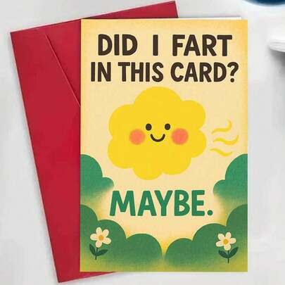 1/3 套幽默贺卡，以搞笑的放屁笑话为主题，是送给亲朋好友的理想之选。无论是生日、周年纪念日，还是仅仅为了博君一笑，都是绝佳的礼物之选。附赠信封，是任何场合的完美礼物。