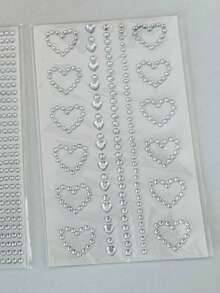 3件/套 ins风高品质3D水晶翅膀、圆形、五角星银色水钻贴纸，适用于装饰日记本、手账、化妆品，批发 - 銀色 - 查看 23