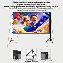 VELEC 84 pouces Écran de projection d'extérieur pliable avec support, écran de projection portable, écran de cinéma maison intérieur de 10 pieds, avec sac de rangement pour cinéma maison et soirées de films de jardin - Voir 4