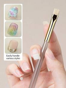 2pcs/Set 1pc Professional Nail Art Brush, Hard Bristle, Suitable For 3D Nail Design Painting, Easy To Use And Comfortable To Hold, Applicable For Nail Salon And DIY - Multicolor - View 11
