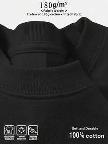 Men's Street Fashion Style Art Denim, 'Modelo', 'The Fighting Spirit' Lettering Print 100_ Cotton Round Neck Short Sleeve T-Shirt, Funny Graphic Tees Men, Casual And Comfortable, - 黑色 - 查看 4