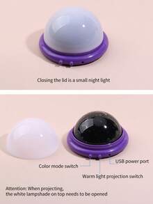 1 pièce Lampe de projection du ciel étoilé coloré, veilleuse LED en forme d'OVNI avec projection de lune et de galaxie, alimentée par USB, convient pour la maison, la chambre, les fêtes musicales, cadeau de Noël - Lampe de projecteur - Voir 9
