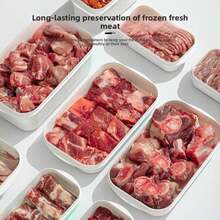 6pcs   Plastic Meal Prep Container Square Freezer Fridge Storage Box With Clip Lid For Meat Vegetables Leftovers Space Saving Dishwasher Safety - 350ML-6pcs - View 7