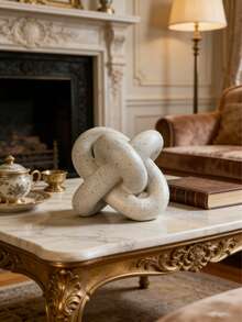 现代树脂结饰，适用于客厅——简约金色、白色和黑色桌面摆件，现代家居装饰品，可放置于咖啡桌、书架、办公桌上，优雅现代室内装饰雕塑，适合圣诞节及全年使用。 - B - 查看 12