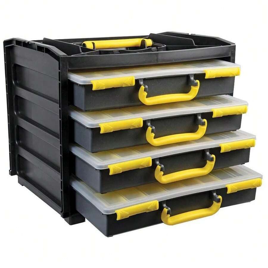 Storage Box For Screw Nail Nut Bolt Organiser Case With 4 Sets Of 13 Compartments - B - View 1