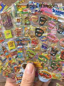 Decoraciones adhesivas de estilo lindo Y2K transparente para snacks, anime japonés y planificador, pegatinas coreanas - Multicolor - Ver 6
