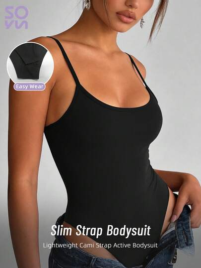 Soyun New Women's Plump Buttocks Peach Hip Suspender Round Neck Low Neckline Jumpsuit, Suitable For Outdoor Daily Travel