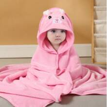 Cute Cartoon Children's Towel Set, Soft Coral Fleece, Strong Water Absorption, Hand Wash Only - Available In Gray, White, Pink, Blue - For Boys And Girls - Multicolor - View 11