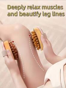 Wooden Massage Brush/Mat, Brush Is A Body Massage And Treatment Tool Used To Relieve Fatigue And Soreness, Reduce Fat, Promote Lymph And Blood Circulation, And Dry Brush To Remove Dead Skin. - Multicolor - View 2