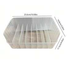 1 pieza Caja de almacenamiento de especias de plástico transparente con compartimentos ajustables - Organizador de cocina multifuncional para especias, aperitivos y artículos pequeños - Adecuado para encimera, bandeja de especias extraíble, gran capacidad para refrigerador - Multicolor - Ver 3