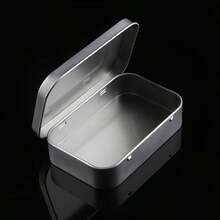 Mini Metal Hinged Tin Box - 2/4pcs Portable Small Storage Container Kit With Lid For Home Storage - Multicolor - View 8