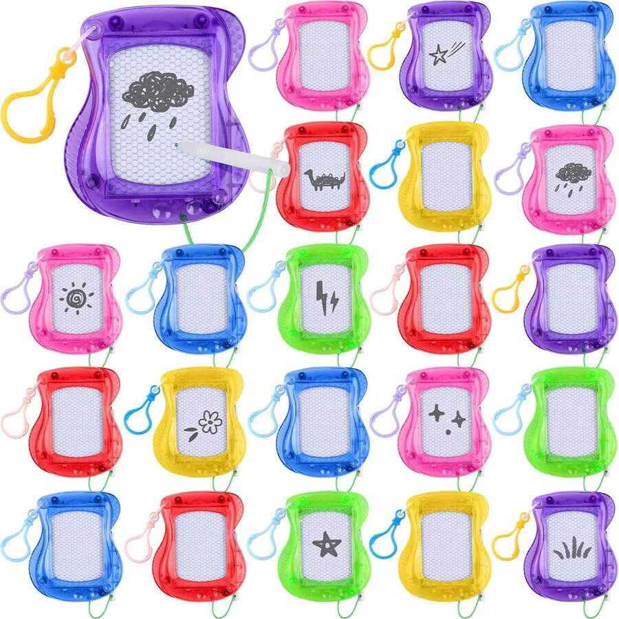 Mini Magnetic Drawing Board For Kids, Portable Small Magnetic Doodle Pad Set With Backpack, Hook, Clip, Lightweight And Easy To Wipe Clean Sketching Board, Creative Educational Learning Toy To Develop Imagination And Hand-Eye Coordination, Suitable For Party Favors, Classroom Rewards, Carnival Prizes, Birthday Gifts, Holiday Small Gifts For Boys And Girls - Multicolor - View 1