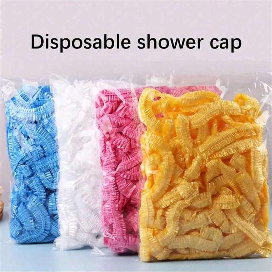 50pcs Disposable & Sterile Hair Nets For Painting, Cleaning, Makeup, Eyebrow Shaping & Beauty Salon Use - Elastic, Waterproof Shower Caps With Polyester Material - Basic model - View 1