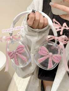 1pc Rhinestone Butterfly/Smiling Face/Star Earphone Case, Suitable Compatible With Apple Max Headphones, Soft Full Coverage Protective Case For Women, Apple Max Wireless Bluetooth Headphones - Multicolor - View 2