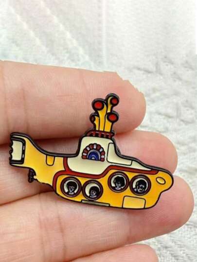Music Badge Brooch For Bags, Clothes, Accessories, Cartoon Rock Band Yellow Submarine Brooch