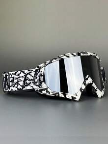 TUOGTCI Gafas de motocicleta con lentes de policarbonato, adecuadas para adultos, a prueba de viento y polvo, para uso decorativo general - Montura de policarbonato, sin graduación óptica. Gafas de motocicleta adecuadas para esquí, motocicleta todoterreno, montañismo, con banda elástica ajustable para comodidad - Multicolor - Ver 24