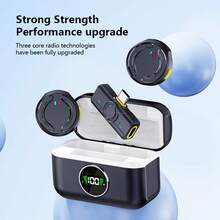 FANGTUOSI Wireless Lavalier Microphone Portable Type-C Button Microphone With Magnetic Back Clip Noise Reduction Radio Microphone - View 2