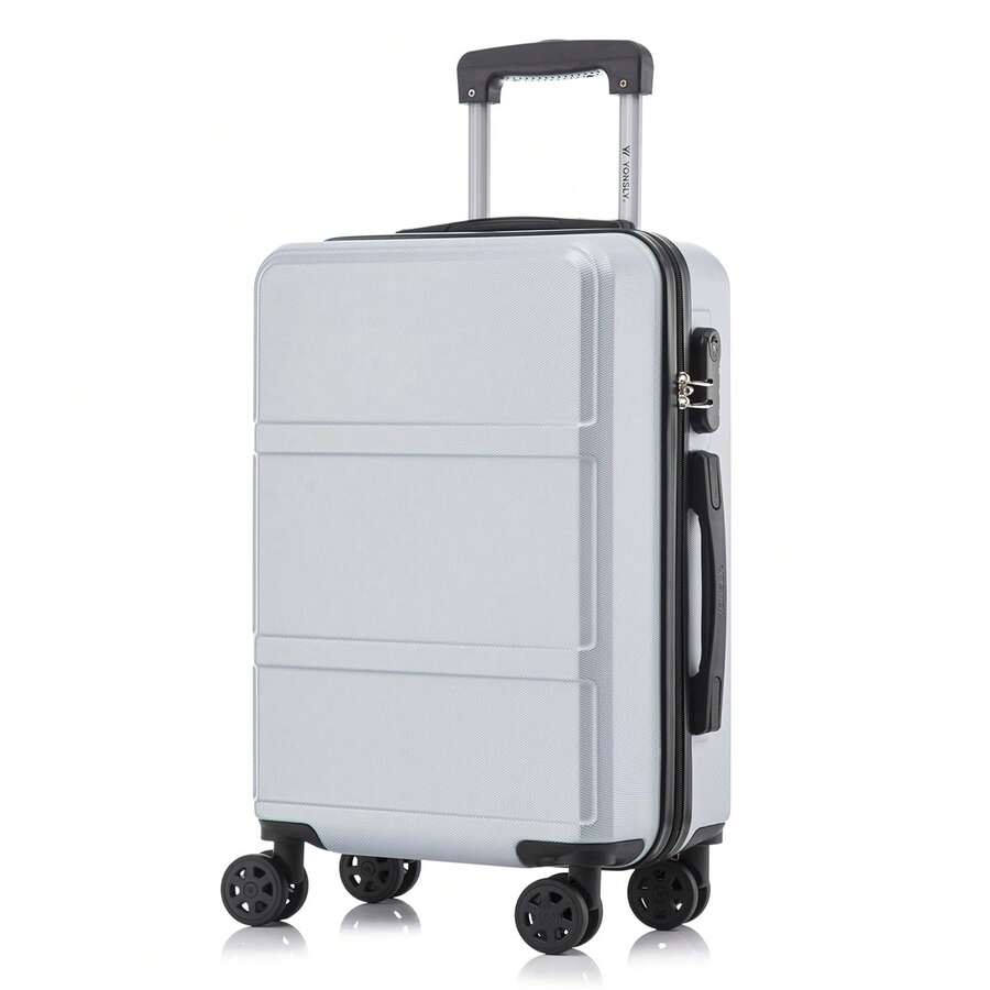 YONSLY Hard Shell Suitcase 16/20/24/28 Inches With 4 Wheels 360° Combination Lock Soft Rubber Handle Mesh Pocket Lightweight Suitcase For School