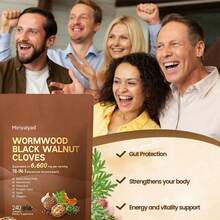 Miriyalyad VivoNu Wormwood Black Walnut Cloves Capsules - Boost Metabolism & Enhance Energy | Contains Black Walnut, Garlic, Wormwood, And More | 240 Capsules (80-Day Supply) - 3PCS - 查看 6