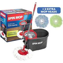 2026 Hot Spring Summer Spin Mop Floor Cleaning System With 3 Microfiber Mop Heads, Hands-Free Wringing Bucket Mop Kit For Hardwood, Laminate, Tile, Vinyl & All Hard Surfaces, Durable Easy-To-Use Home Cleaning Tool In Red/Gray & Red/Black, Labor-Saving For Daily Housekeeping, Kitchen, Office, Hotel Use, Perfect For Birthday Party, Holiday Cleaning & Ideal Festival Birthday Gift For Family, Friends, Homeowners - Đỏ/Đen - Xem 7