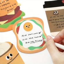 可爱食物造型卡通图案便签本，趣味十足，适合记笔记和学习笔记。 - A - 查看 2
