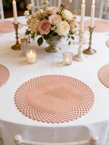 1/4/6pcs, Minimalist PVC Gold Foil Placemats, Hotel & Restaurant Decor Heat-Resistant Non-Slip Table Mats, Suitable For Weddings, Parties, Valentine's Day, Holidays, Picnics, Birthdays - Multicolor - View 5