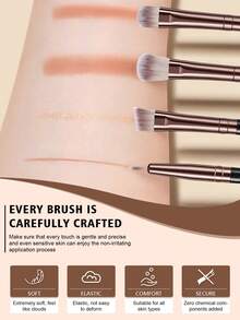 38PCS Makeup Tools Set Including:30PCS Makeup Brush Set+2PCS Makeup Sponges+2PCS Triangle Powder Puffs+1pc Eyelash Curler+2PCS Hand Bowl Strap+1pc Hairband - Multicolor - View 6