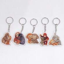 5pcs Gibbon Gorilla Keychain, Inseparable Companion, Ideal Gift For Girlfriend, Mother, Coworker And Friend, Holiday Small Gift - Multicolor - View 7