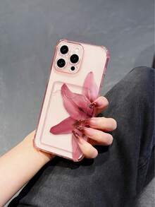 Pink Shell Printed Shock-Proof Protective Phone Case, Suitable Compatible With Apple 17/17Pro/17Promax/16/16Pro/16Promax/11, 12, 13, 14, 11 Pro Max, 12 Pro Max, 13 Pro Max, 14 Pro Max, XR, 15, 15 Pro, 15 Pro Max - Translucent Powder - View 5