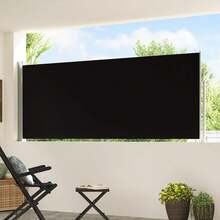 vidaXL Ausziehbare Seitenmarkise 120*500 cm Schwarz Geeignet für Häuser, Gärten, Balkone, Mauern, Terrassen, Patios, Hochzeiten, Dschungelpartys, Geburtstage, Veranden, als Kulisse für weihnachtliche Blätterdekorationen, für Innen- und Außendekorationen sowie für Weihnachtsdekorationen. Sichtschutzwände mit Windschutz und Seitenwandmarkisen, ideal für Terrassen und Balkone - 5 Stück schwarz - Übersicht 2
