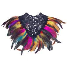 1 pieza Chal de plumas artificiales, poncho de plumas artificiales de fibra de poliéster estilo victoriano, capa, chal, cuello de encaje para hombros, disfraz de bruja para otoño, invierno, primavera y verano - Morado - Ver 4