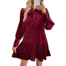 Robes courtes pour femmes - Rouge foncé - Voir 6