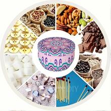 10 piezas de tarros de vela de hierro con tapas, 2.2 Oz Contenedores vacíos para hacer velas con estampado multicolor, tarros de almacenamiento de dulces DIY, regalos para fiestas, decoración del hogar y la habitación, set de colores mixtos - 10 latas vacías al azar - Ver 11