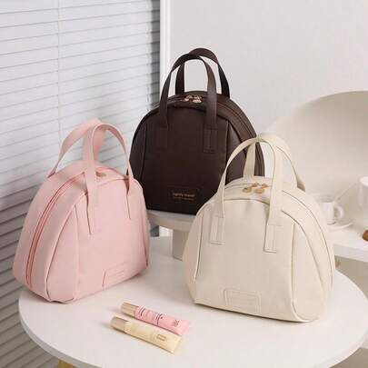 High-Quality Niche Design Makeup Bag, Large Capacity Women's Shell-Shaped PU Waterproof Outdoor Travel Essential Handbag Cosmetic Storage Pouch