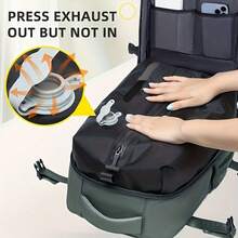 1pc Multi-Functional Vacuum Compression Travel Fashion Backpack, Commuter Laptop Bag, Outdoor Casual Unisex Set With Manual Pump - Multicolor - View 8