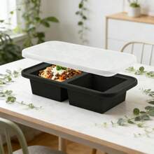 Khuôn đông lạnh silicon có nắp, hộp đựng thực phẩm lạnh, hộp bảo quản, khuôn làm đá viên silicon, hộp làm đá, hộp giữ tươi. - màu đen - Xem 2