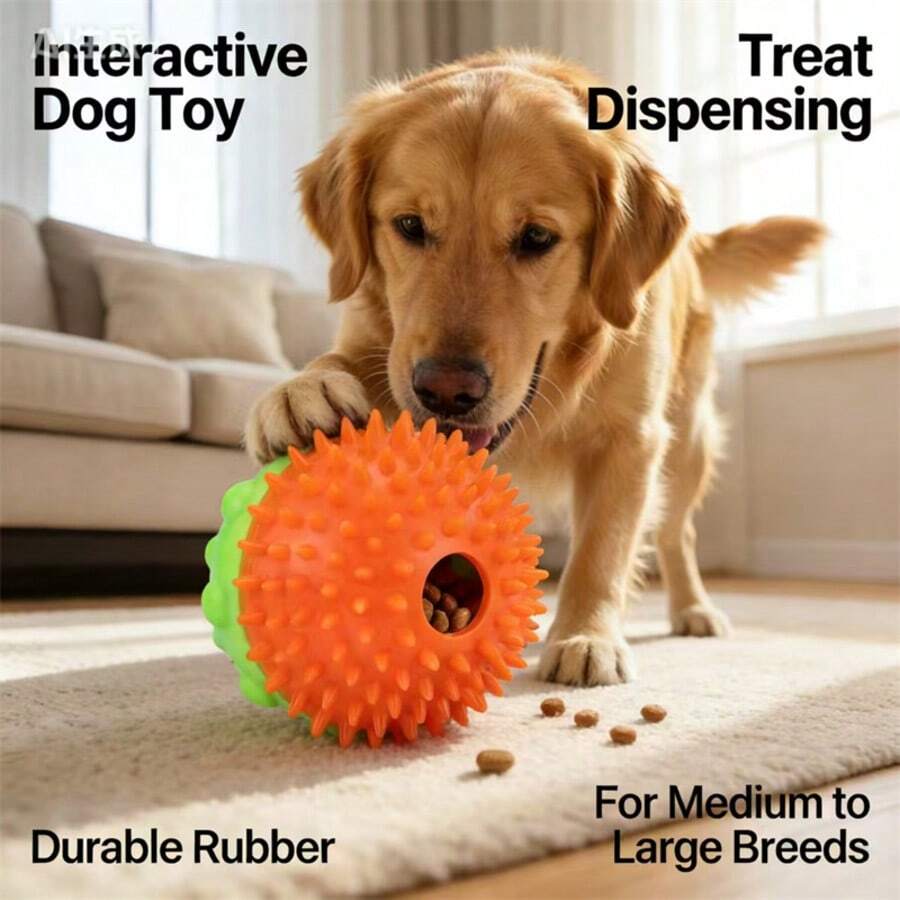 1个大/中型犬零食球，防无聊咀嚼玩具，慢食益智球 - 紅色 - 查看 1