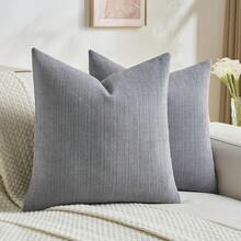 YSTYLE Sofa Cushion Covers 40x40/45x45/50x50/60x60 Set Of 2, Decorative Pillow Covers With Herringbone Pattern, Modern Soft And Durable Sofa Cushion Covers, For Living Room Bedroom Balcony Outdoor - Dark Grey - View 1