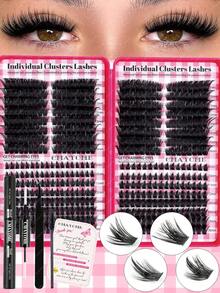 Bộ mi giả tự làm (608/544 miếng/gói): Mi giả dạng chùm tự nhiên, mi giả 3D dày, mi giả mắt mèo 9-16mm, mi giả lông chồn mềm mại, dày và dài, mi giả đơn lẻ hỗn hợp, hoàn hảo cho du lịch và tiệc tùng, dễ dàng mang theo. - Nhiều màu - Xem 4